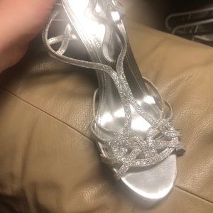 Sparkly silver heels 2.5 inches